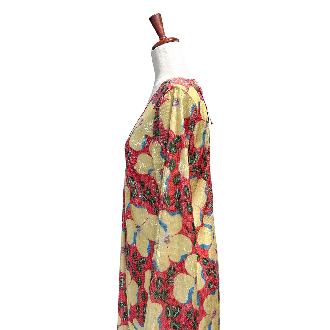 Rhode Size 4 NWT Terry Dress Scarlet Martinique Midi Vacation Boho Sequined