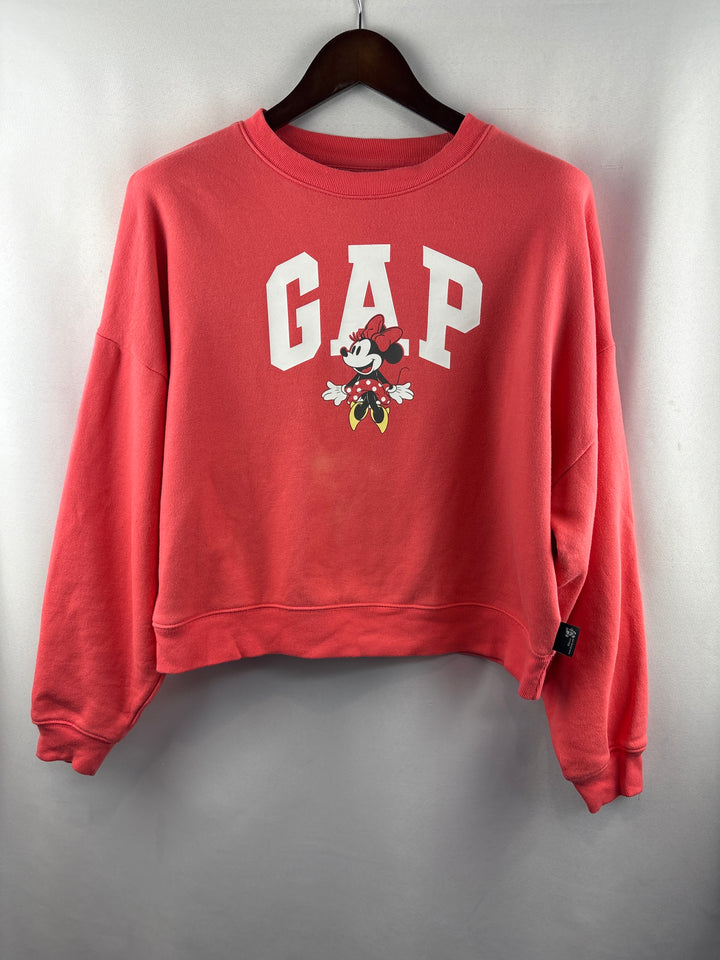 Women’s GAP Medium Salmon Minnie Mouse Crewneck/Short Set