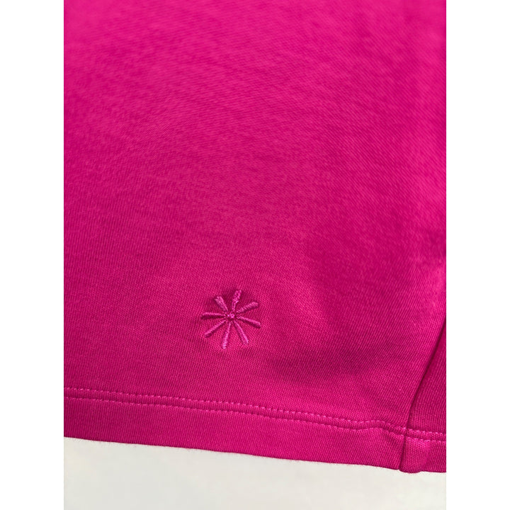 Isaac Mizrahi Live! Essentials Womens Pink T-Shirt 1X Cotton Blend Crew Neck Short Sleeve Made In Vietnam