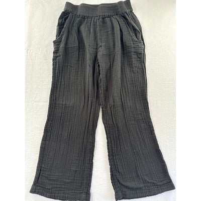 Rip Curl Black Cotton Wide-Leg Pants S