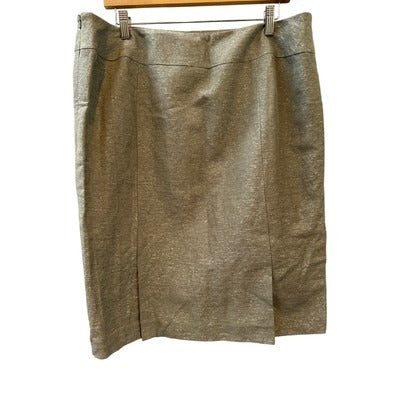 Women’s Lafayette Sparkly Silver Knee-Length Skirt Sz 14