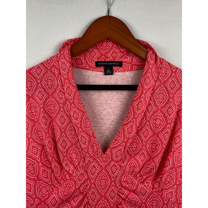 Banana Republic Womens Pink Diamond Pattern Sleeveless Blouse S Rayon & Tencel Blend