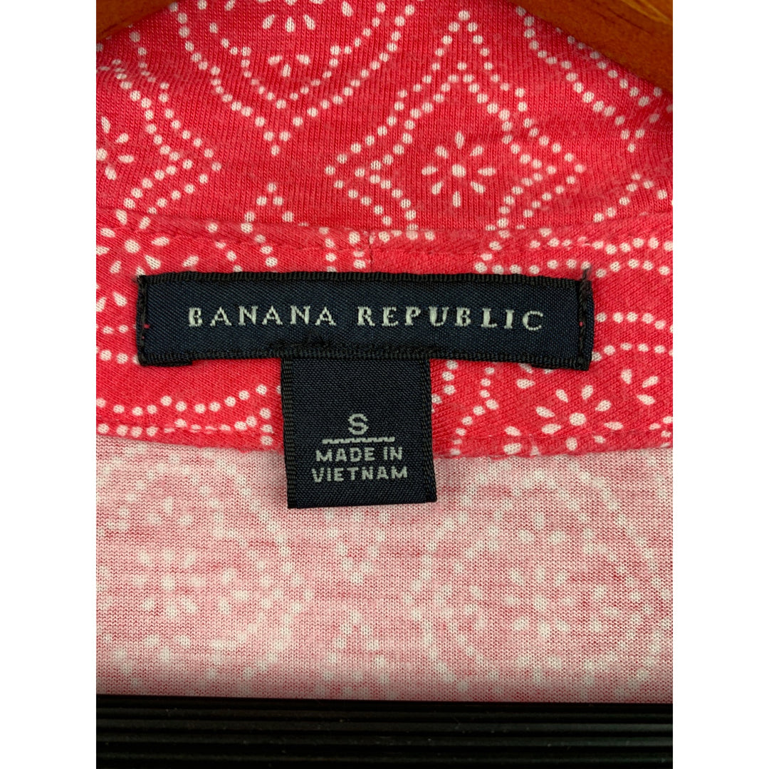 Banana Republic Womens Pink Diamond Pattern Sleeveless Blouse S Rayon & Tencel Blend