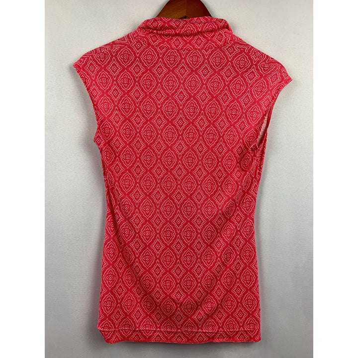 Banana Republic Womens Pink Diamond Pattern Sleeveless Blouse S Rayon & Tencel Blend
