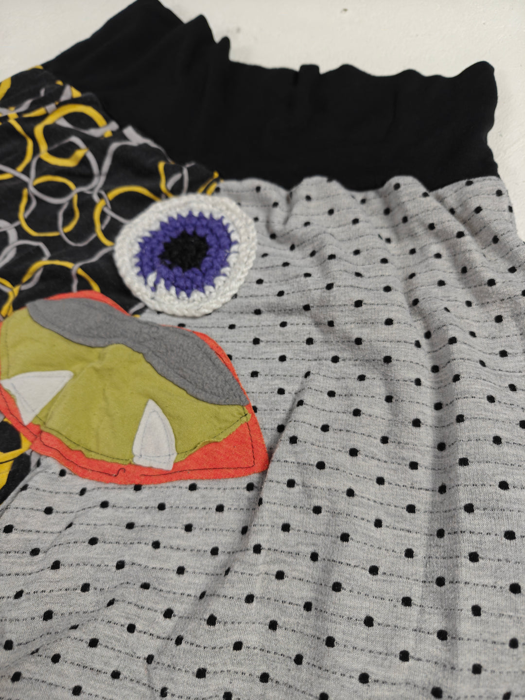 Womens BeMo Designs Harem Pants Gray Black Yellow Custom