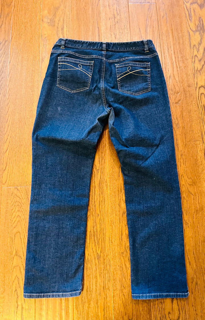 Liz Claiborne Women’s Slim Jeans Size 14 Embellished Stretch Denim Pants