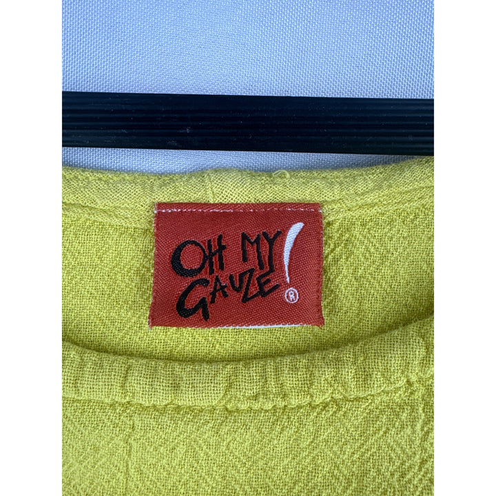 Oh My Gauze! Womens Yellow Top Size 3 100% Cotton Made In Mexico