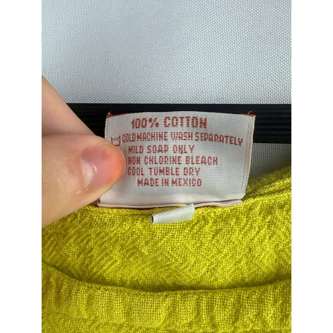 Oh My Gauze! Womens Yellow Top Size 3 100% Cotton Made In Mexico
