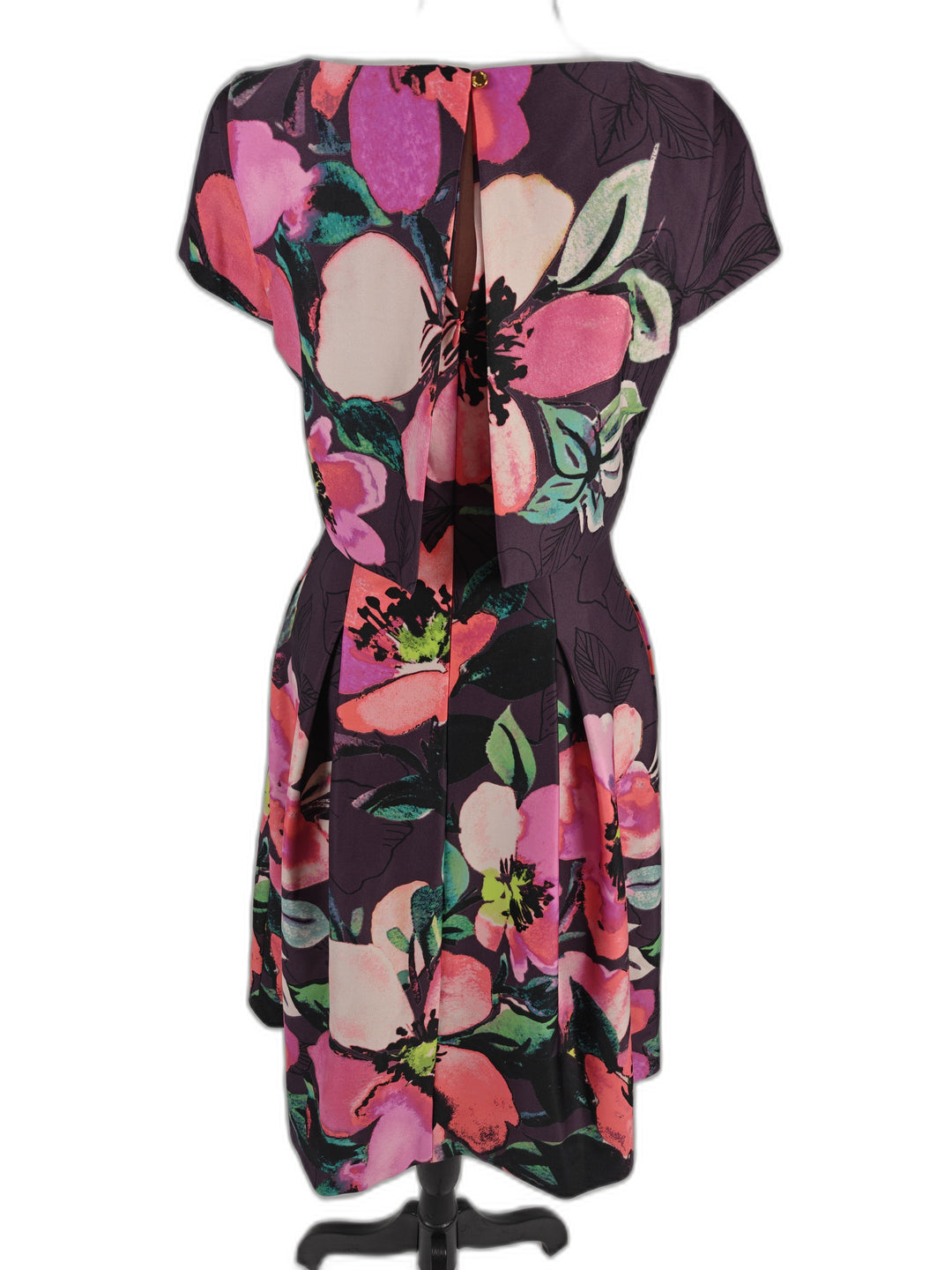 Women’s Vince Camuto Floral Fit &amp; Flare Dress Purple Pink Size 2