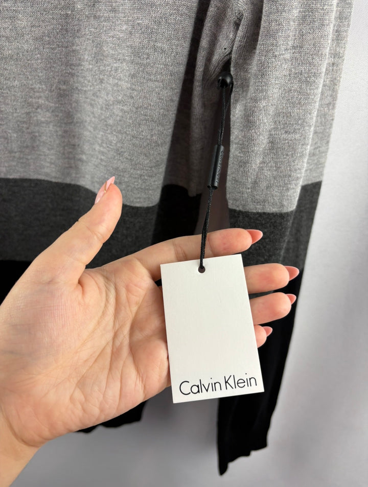 Women’s Calvin Klein Small Black & Gray Striped Turtleneck