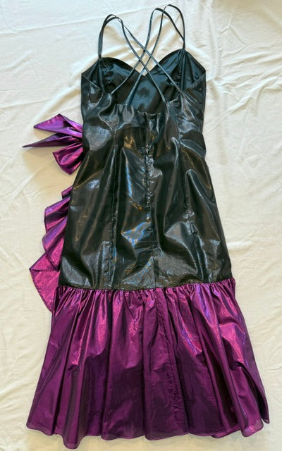 TD4 by Electra Vintage 80s Black Purple Foil Dress