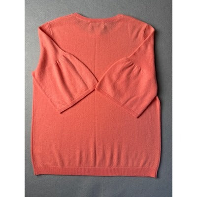 Women’s Nordstrom Signature Salmon Cashmere 3/4 Sleeve Sweater Sz L