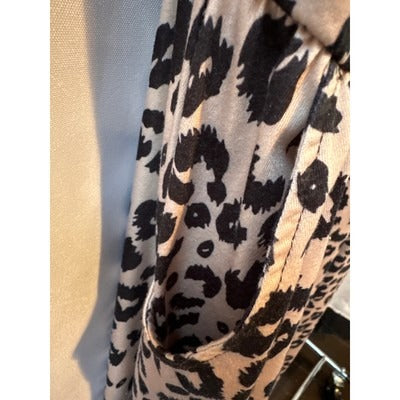 Yathon XL Strappy MIDI Dress Leopard print black on beige v neck