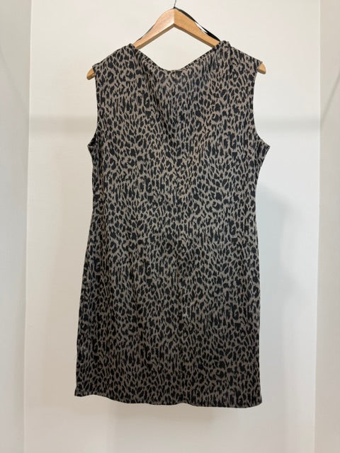 Nine West Animal Print Sheath Sleeveless Dress SzXL