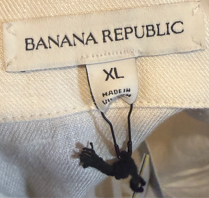 Banana Republic 100% Linen White Cropped Tank Top XL NWT Quiet Luxury Coastal