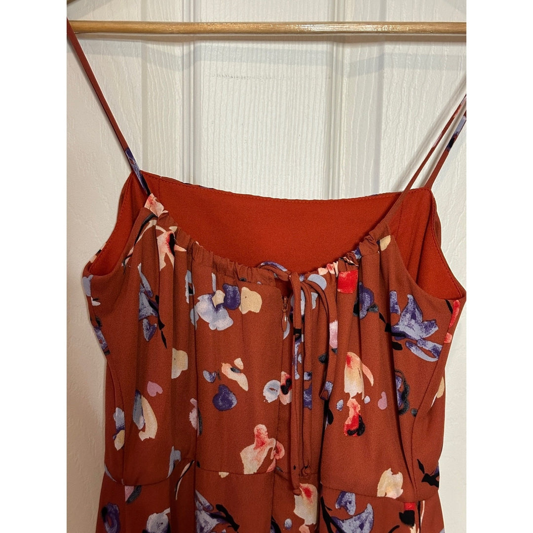 Hutch Declan Brown/Red Floral Midi Dress Size 4
