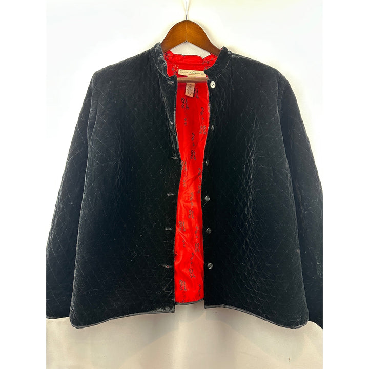 Women’s French Laundry Black Velvety Quilted Coat Size 1X