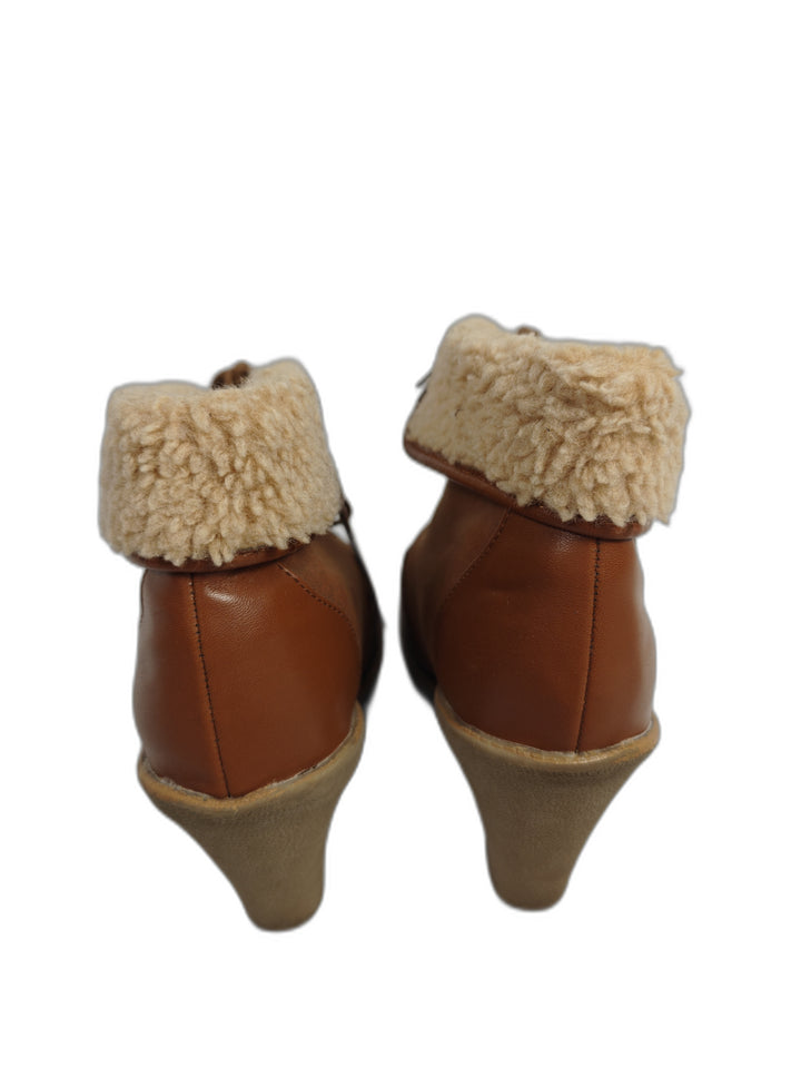 Women H&amp;M Ankle Wedge Boots Brown Size 8