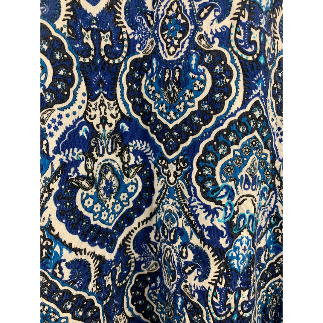 Giuliana Rancic Blue & White Paisley Sleeveless Tank Top S
