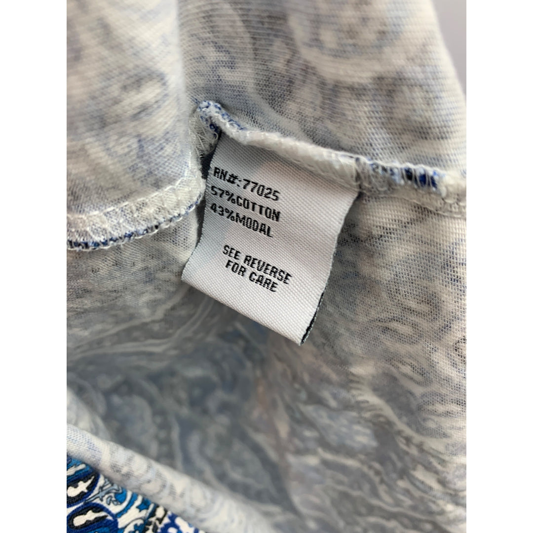 Giuliana Rancic Blue & White Paisley Sleeveless Tank Top S