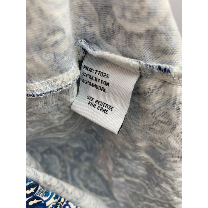 Giuliana Rancic Blue & White Paisley Sleeveless Tank Top S