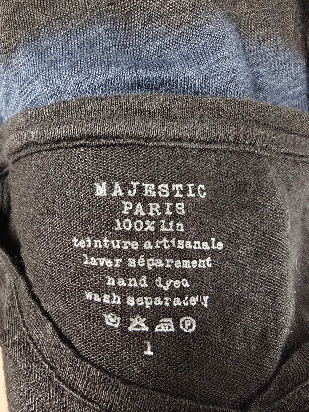 Womens Majestic Paris Long Sleeve Top Black Blue Size 1