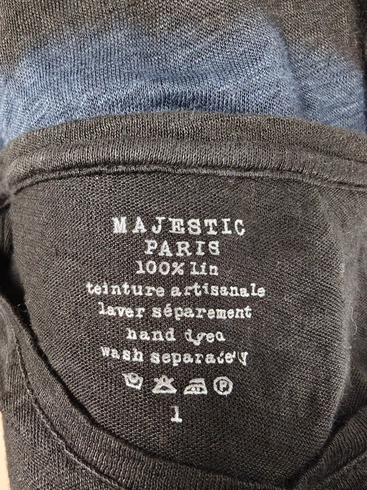Womens Majestic Paris Long Sleeve Top Black Blue Size 1
