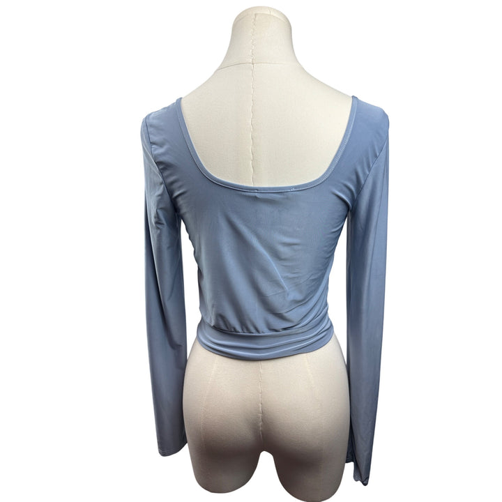 Womens Saints 21 Pale Blue Long Sleeve Cinchable Crop Top