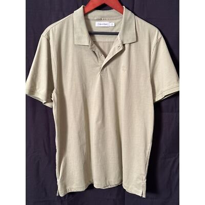 Men’s M Calvin Klein Short Sleeve Polo Lt Olive Green