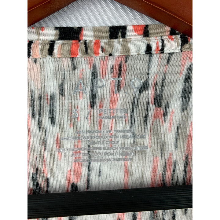 Apt. 9 Womens Short Sleeve Abstract Print Top S