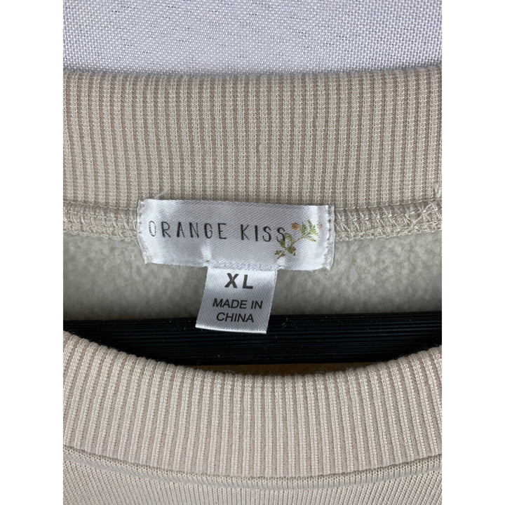 Women’s Orange Kiss Cream New York City Baggy Sweatshirt Size XL