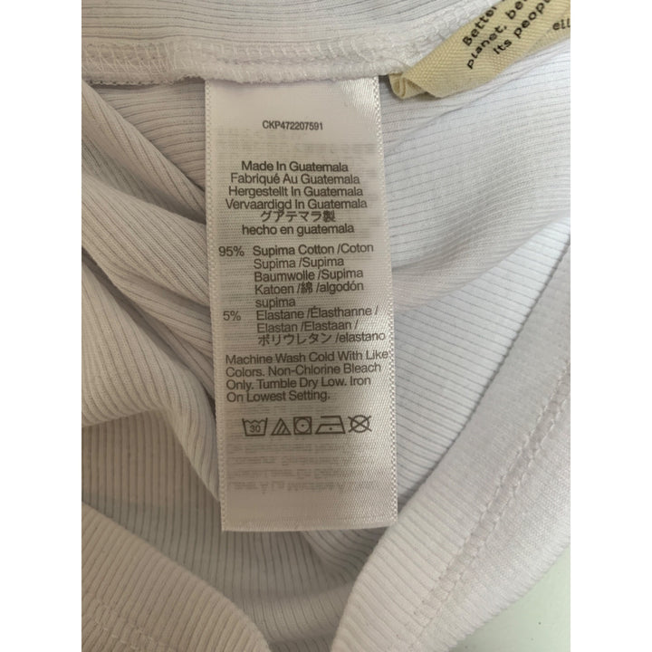 Madewell Womens One-Shoulder White Ribbed Tank Top Size M