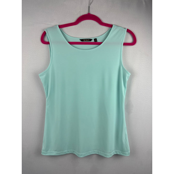 IMAN Womens Sleeveless Mint Tank Top S Polyester/Spandex Stretchy
