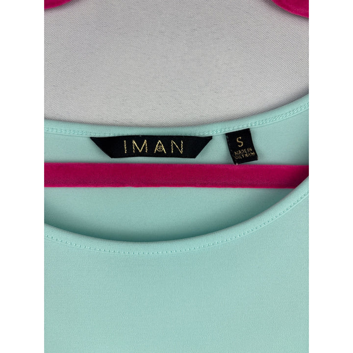 IMAN Womens Sleeveless Mint Tank Top S Polyester/Spandex Stretchy