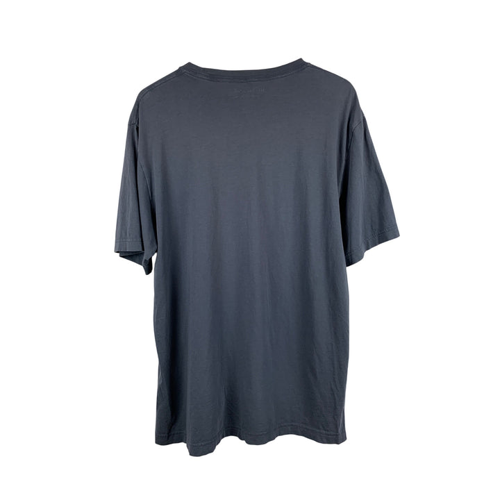 TravisMathew Mens XL Crew Neck T-Shirt Blue With White Stripes 100% Cotton