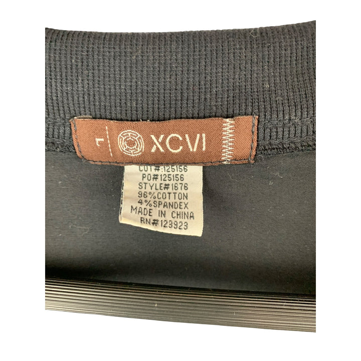 XCVI Womens Black 3/4 Sleeve Ruched Button-Front Jacket Size F