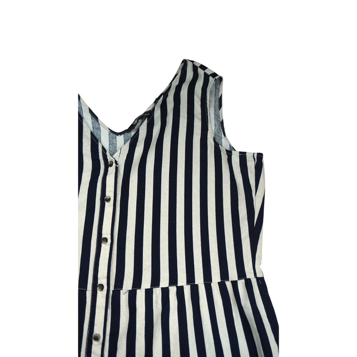 Women's Ulla Popken Striped Dress, Cotton Blend  - Size L