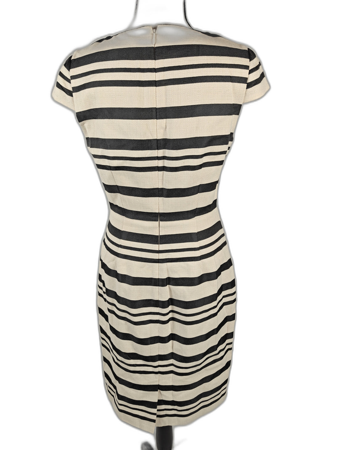 Women’s J.Crew Sheath Dress Black Ivory Striped Size 0