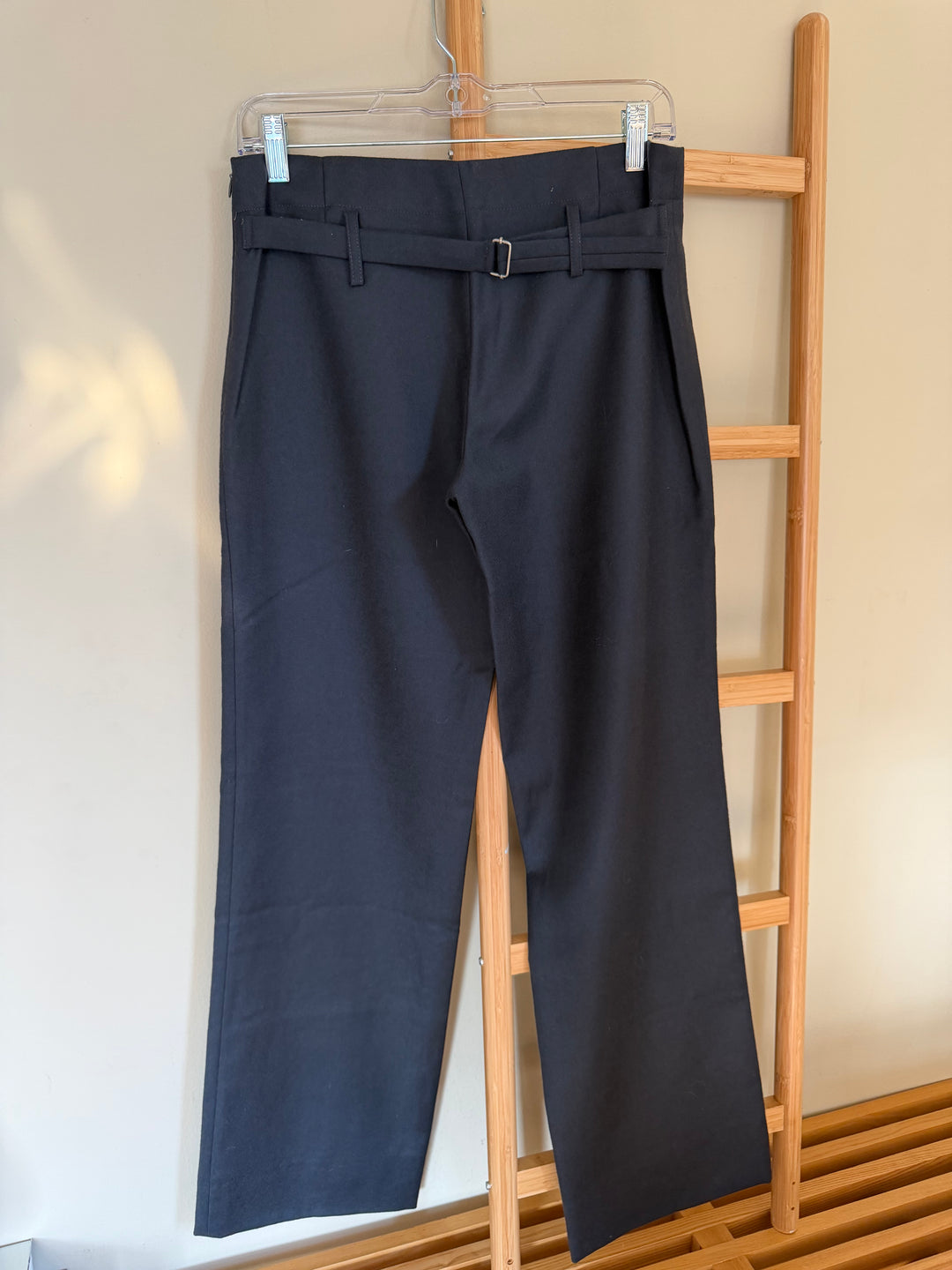 Costume National Gray 100% Wool Belted Trousers Size 40