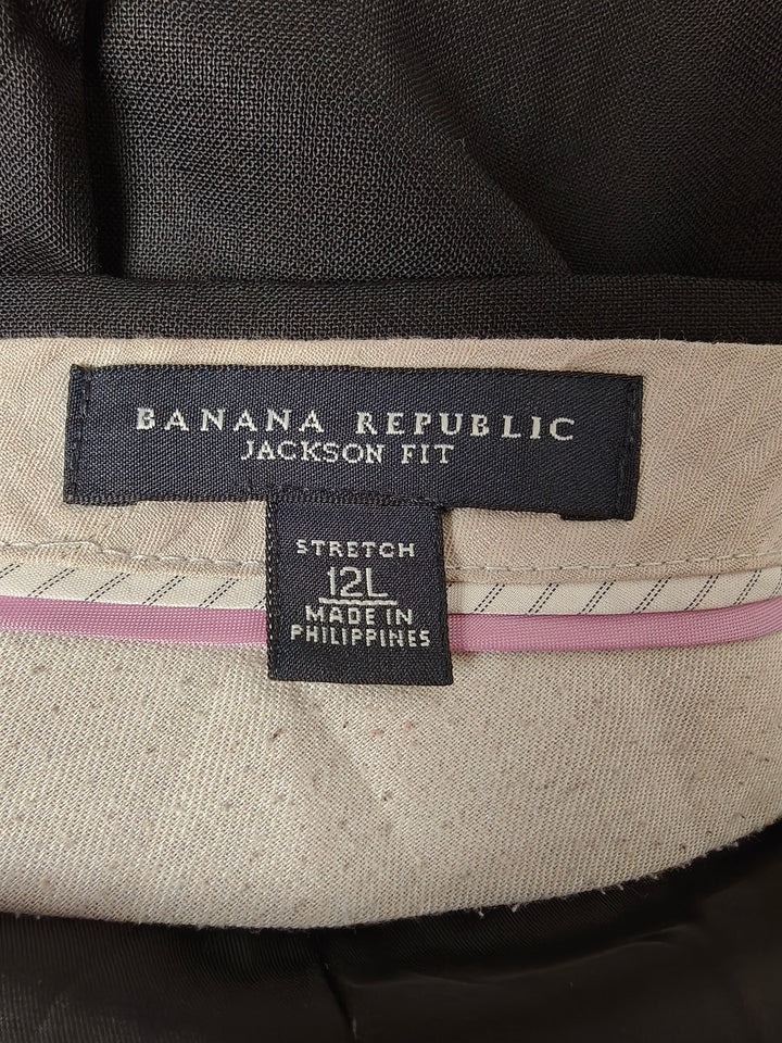 Womens Banana Republic Jackson Fit Black Dress Pants Size 12L