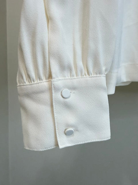 J.Crew Faux Wrap Blouse Ivory Long Sleeve Top Size 12 NWT