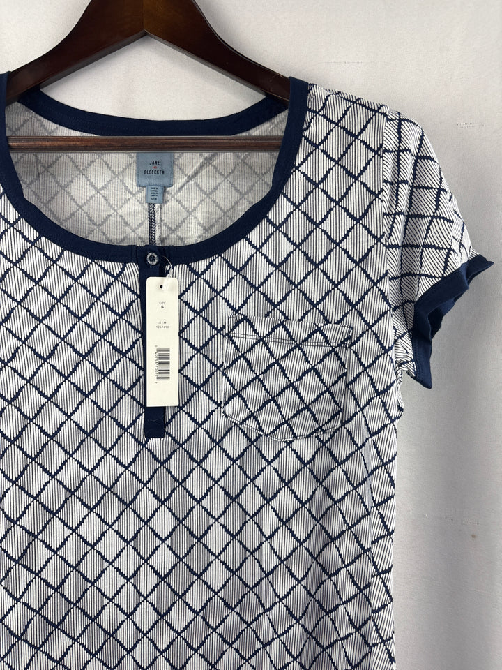 Women’s Jane and Bleecker Small Multicolored Patterned Henley NightGowns