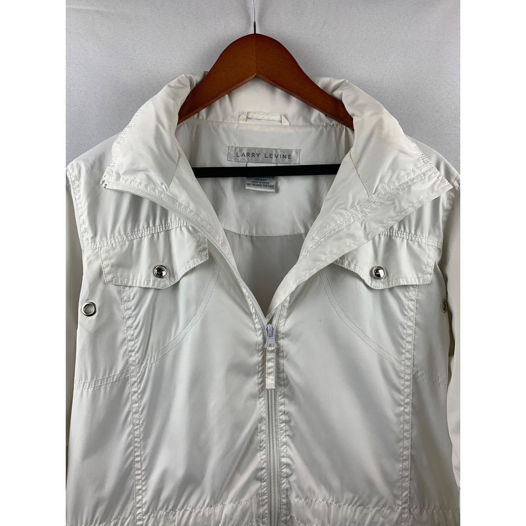 Women's Vintage Y2K Larry Levine White Wind Breaker Jacket  Size XS