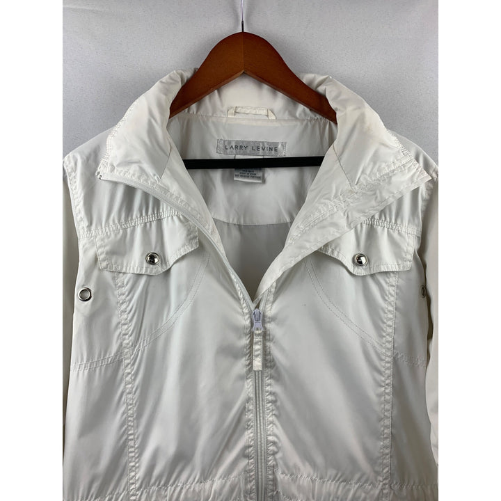 Women's Vintage Y2K Larry Levine White Wind Breaker Jacket  Size XS