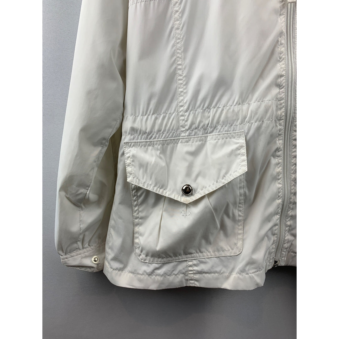 Women's Vintage Y2K Larry Levine White Wind Breaker Jacket  Size XS