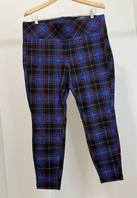 Torrid Pixie Pant -Blue Plaid, High Rise Sz1X(14-16) NWT