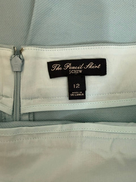 J.Crew “The Pencil Skirt” – Light Blue 100%Cotton Sz12