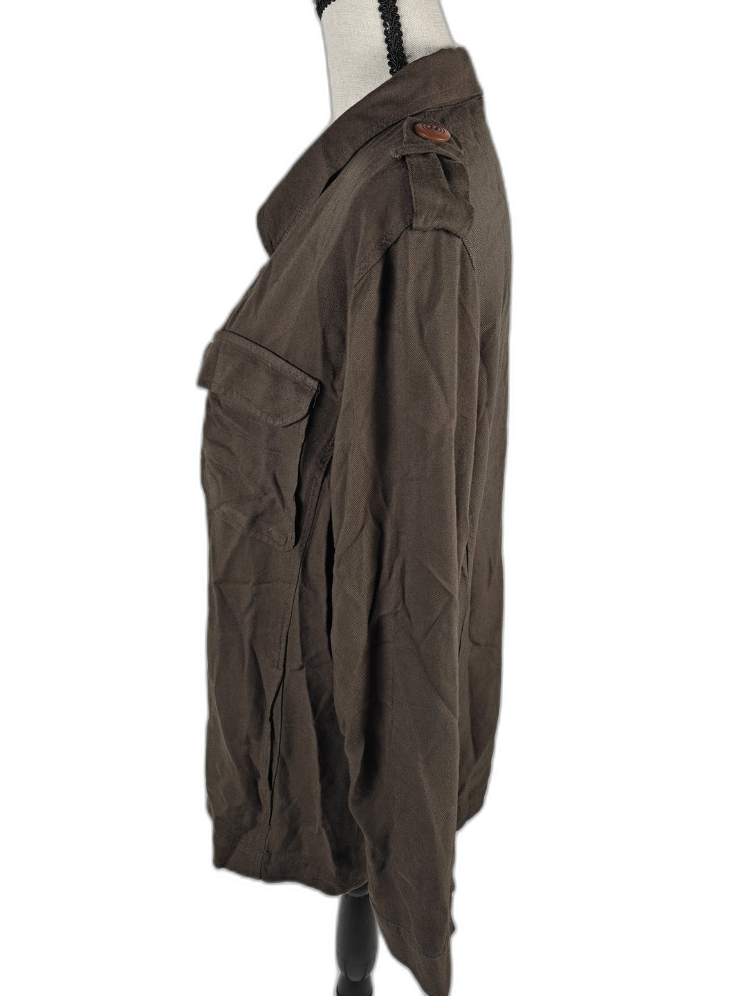 Women’s Harlowe &amp; Graham Utility Shirt Jacket Brown Size M