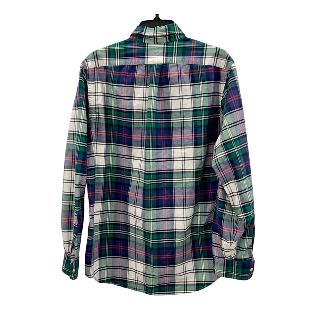 RALPH LAUREN Blue & Green Plaid Cotton Button Down Long Sleeve Shirt - L