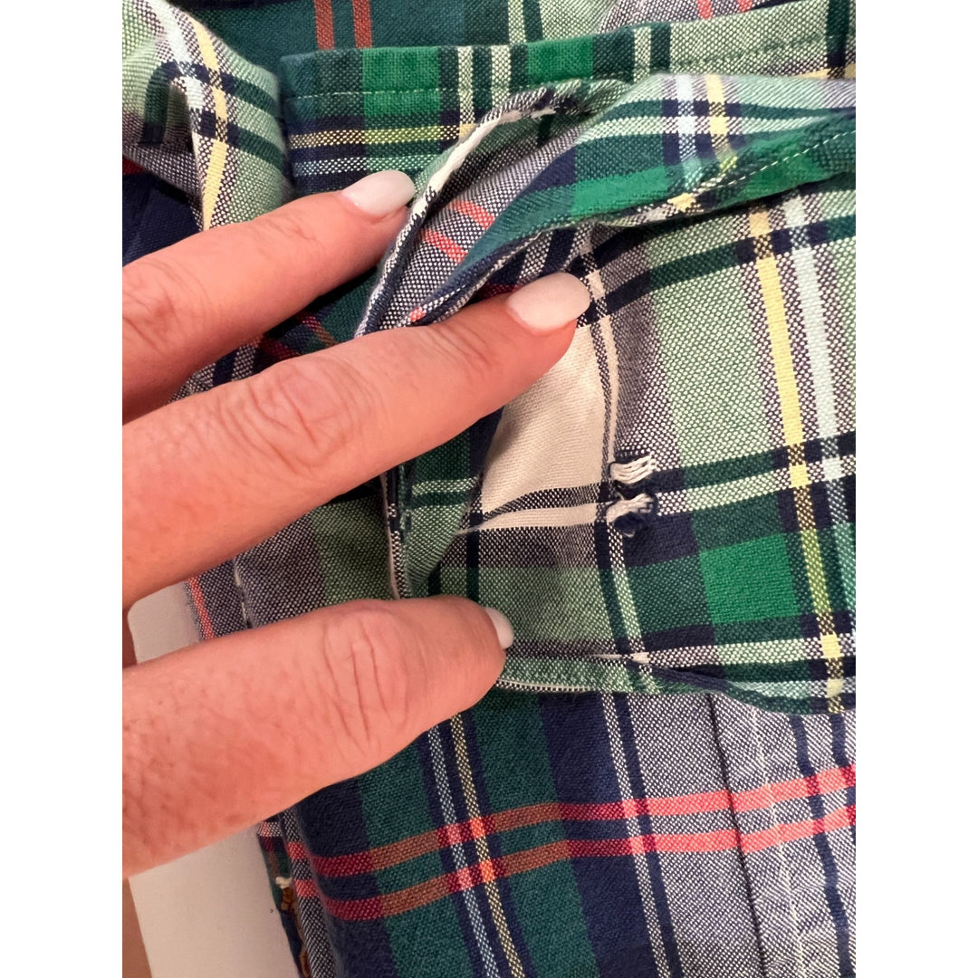 RALPH LAUREN Blue & Green Plaid Cotton Button Down Long Sleeve Shirt - L